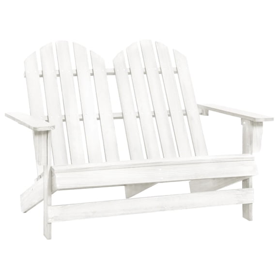 Casafoyer 2-Seater Patio Adirondack Chair Solid Wood Fir White