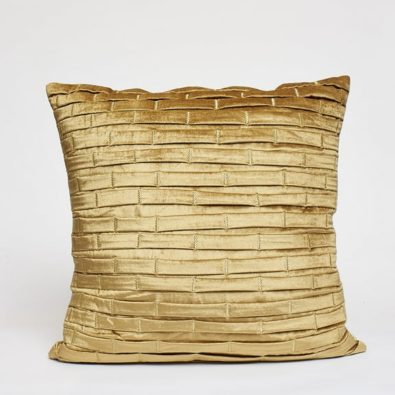 Harkaari, Pleated Brick Design Velvet Throw Pillow