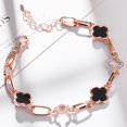 thumbnail image 2 of Flor trébol de cuatro hojas pulsera versión coreana de la pulsera de cristal señoras joyería hechizo reloj regalo negro diamante flor uno, 2 of 2