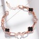 thumbnail image 2 of Flor trébol de cuatro hojas pulsera versión coreana de la pulsera de cristal señoras joyería hechizo reloj regalo negro diamante flor uno, 2 of 2