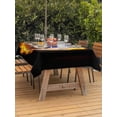 thumbnail image 2 of Outdoor Tablecloth with Umbrella Hole and Zipper, Volleyball Rectangle Table Cloth 52x70 Inch Waterproof Tablecloth, Modern Buruning Flame Sport Black Background Picnic Table Cover for Patio Camping, 2 of 7
