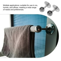 OUNONA 2PCS Stainless Steel Curtain Rod End Caps for Wardrobe and Shower Curtain Rods Heavy Duty Closet Rod Holders for Wall and Ceiling Mount