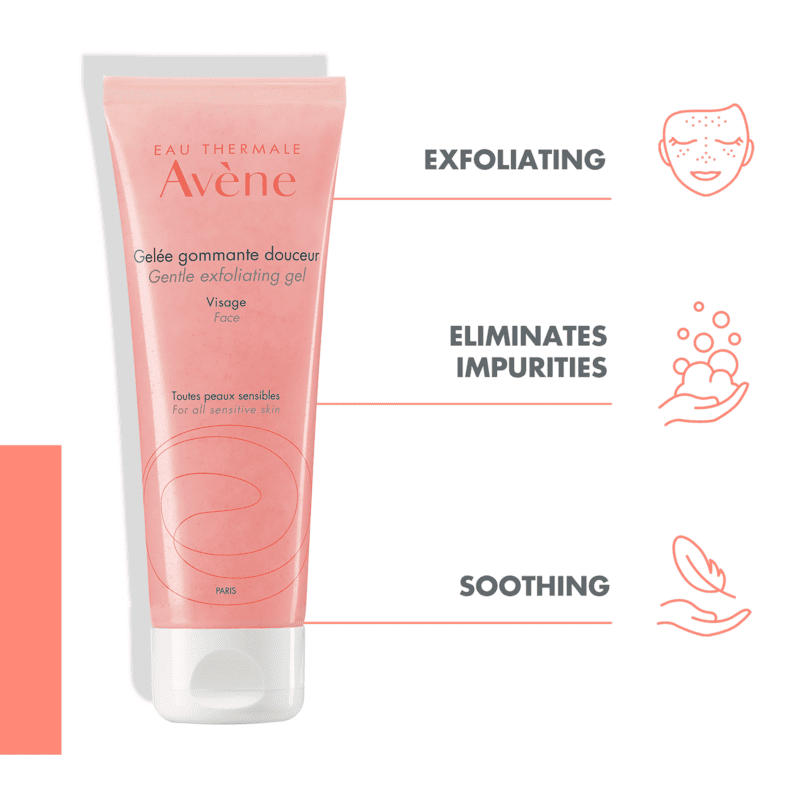 Avene Gentle Exfoliating Gel - Facial  Pore Scrub with Niacinamide, 2.5 fl oz