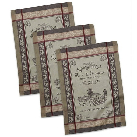 Painted Provence Kitchen - DII French Rose De Prov Jacquard Dishtowel (Set of 3)