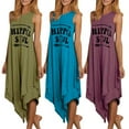 thumbnail image 1 of PENGXIANG Robe Débardeur Longue Sans Manches pour Femmes, Col Rond, Imprimé Flèche HIPPIE, Ourlet Irrégulier, 1 of 14