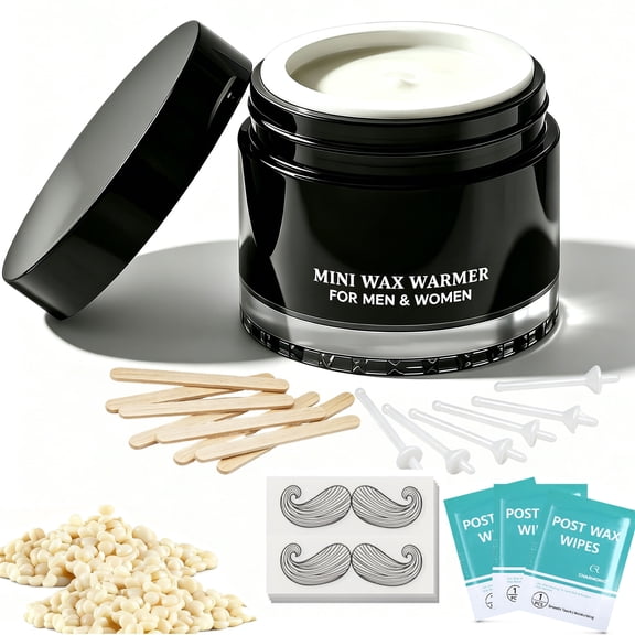 Charmonic Nose Wax Kit, 120g Nose Hair Wax Kit for Men & Women, Painless Nose Hair Removal with USB Fast Heat, Smart Constant Temp, 40 Applicators, Wooden Sticks, After-Wax Wipes and Moustache Guards