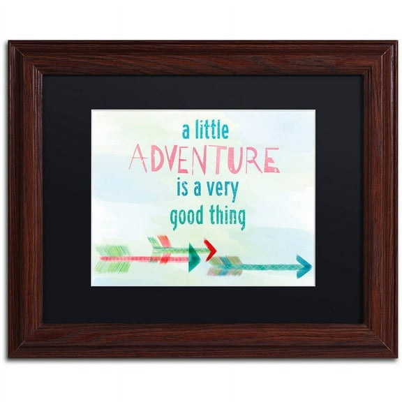 Trademark Fine Art "Adventure" Canvas Art by Lisa Powell Braun, Black Matte, Wood Frame