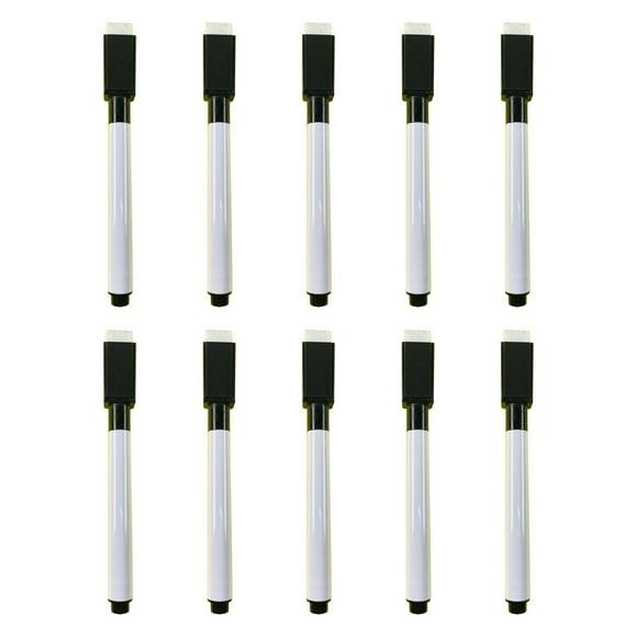 Papeterie avec Marqueurs Magnétiques pour Tableau Blanc *10, Stylo à Base d'Eau Remplaçable pour Enfants, Marqueur Noir Coloré pour Enseignement et Dessin à Domicile (10ml), 10 Marqueurs pour Tableau Blanc