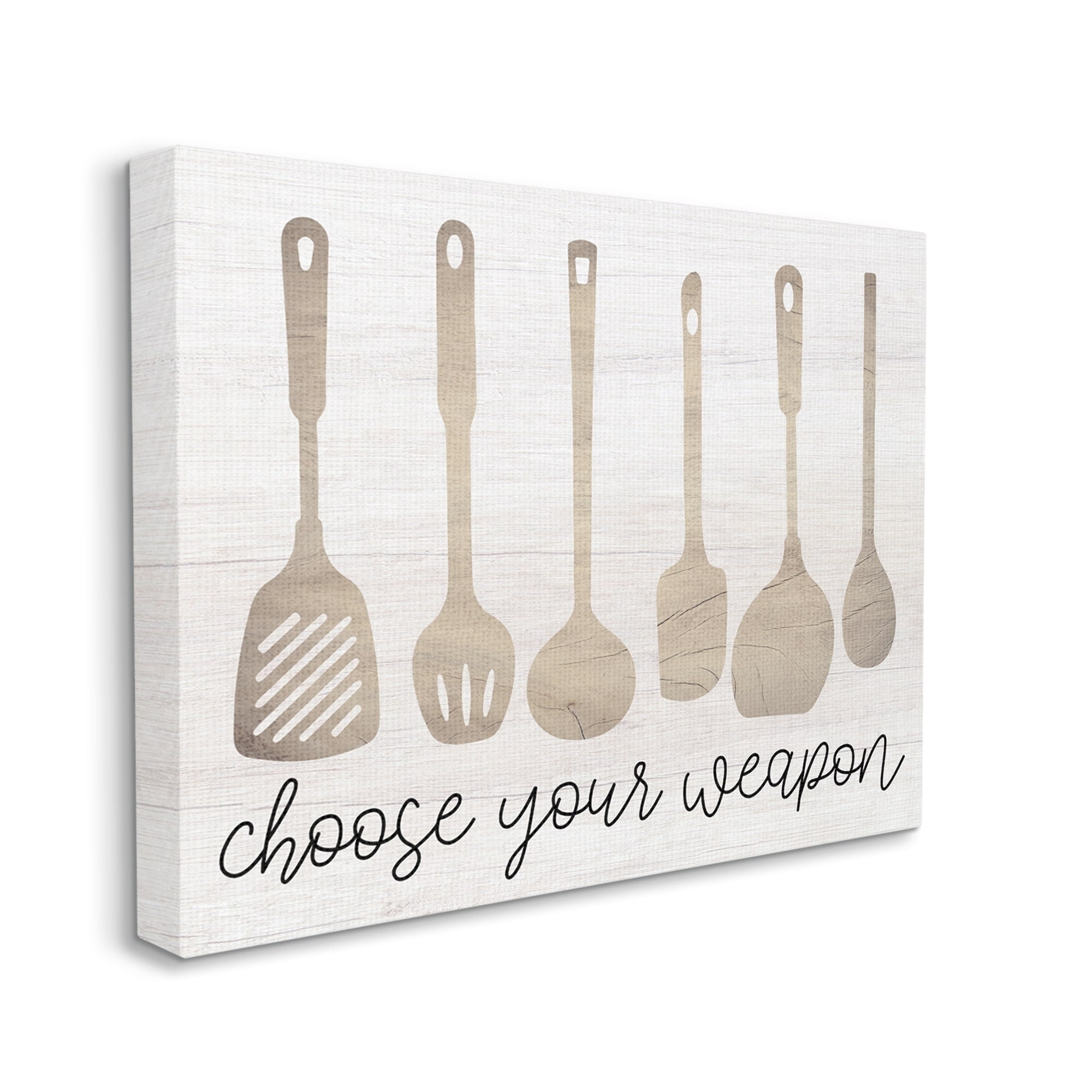 Stupell Industries Choose Your Weapon Kitchen Utensils Food & Beverage Painting Gallery Wrapped Canvas Print Wall Art