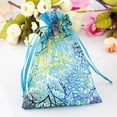 thumbnail image 4 of Paquete de 100 Malla Patrón de Coral Coral Correa Bolsas de Regalo Organza Bolsas de boda Favorable Favor Partido Joyería Fiesta Suministros Azul Eigraketly HA010041-01, 4 of 6