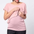 thumbnail image 3 of Maternity Shirts Women's Nursing Shirts for Breastfeeding Summer Solid Short Sleeve Casual Tops Plus Size Pregnancy Clothes for Women, 3 of 7