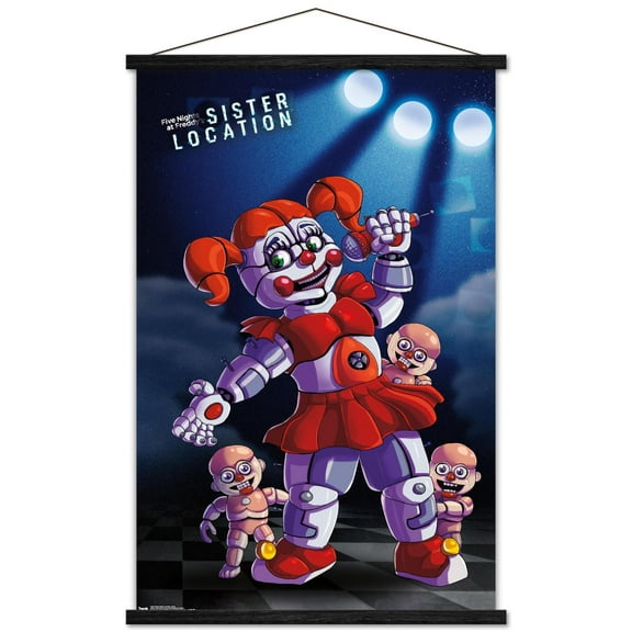 Five Nights at Freddy's: Sister Location - Baby Wall Poster with Wooden Magnetic Frame, 22.375" x 34"