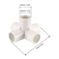 thumbnail image 2 of Conexión de tubería en forma de codo de 5 vías, grado de muebles, accesorios de esquina en forma de T de tamaño de 1/2 pulgada, blancos, 2Pcs, 2 of 3