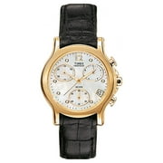 Women's Black Leather Strap Chronograph