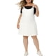 thumbnail image 1 of GRACE & GRANDEUR Vestido de mezclilla midi sin mangas para mujer de talla grande con bolsillos 3X blanco, 1 of 8