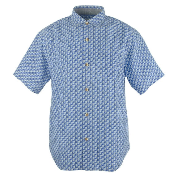 Men's Pacific Geo Silk Camp Shirt-LS-S