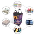 thumbnail image 5 of XMXT Collapsible Laundry Basket Hamper, Pumpkin Ghost Purple Background Large Laundry Bag Clothes Hamper with Aluminum Handle, 50L, 5 of 7
