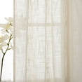 thumbnail image 3 of 3 Piece Rod Pocket Linen Semi Sheer Kitchen Window Curtain Tiers and Valance Set, 3 of 6