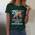 thumbnail image 2 of mgoYE 250 Anniversary Shirts American Flag Shirt Women Casual Dressy Tops American Flag Graphic Tees Short Sleeve Crewneck 4Th of July Outfits(Dark Green,M), 2 of 8