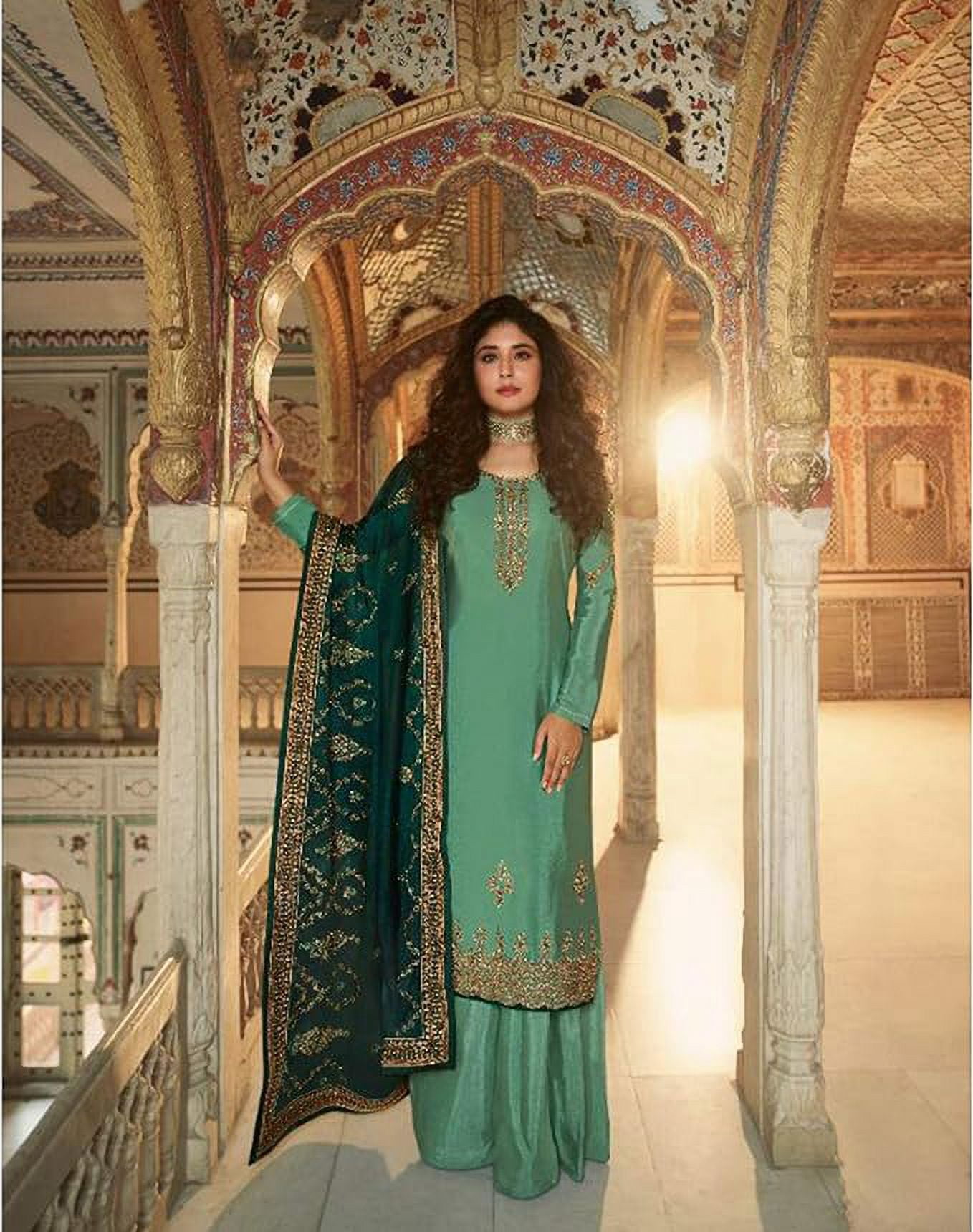 Indian Designer Salwar Kameez Stitched Women's Wear Pakistani Suits Palazzo  Dress ( Green, 6XL - 54 ) - Walmart.com