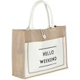thumbnail image 1 of Sac de Plage en Jute pour Femmes, Sac de Courses Réutilisable avec Poignée Grand Sac de Courses pour Plage, Courses, Voyage par TBF Sac de Courses Réutilisable en Coton Jute Jute, 1 of 5