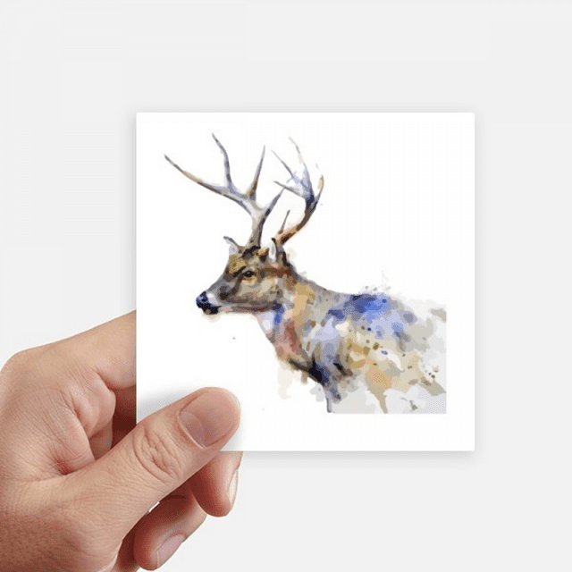 Reindeer Animal Artistic Effect Colourful Sticker Square Waterproof Stickers Wallpaper Car Decal