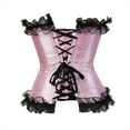 thumbnail image 3 of Grebrafan Corset Women Lace Overlay Bustiers Party Wedding Pink 4XL, 3 of 5