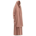 thumbnail image 2 of IBTOM CASTLE Women's Muslim Prayer Dress Hijab Scarf Prayer Abaya Maxi Islamic Modest Cardi Robe Khaki, 2 of 7