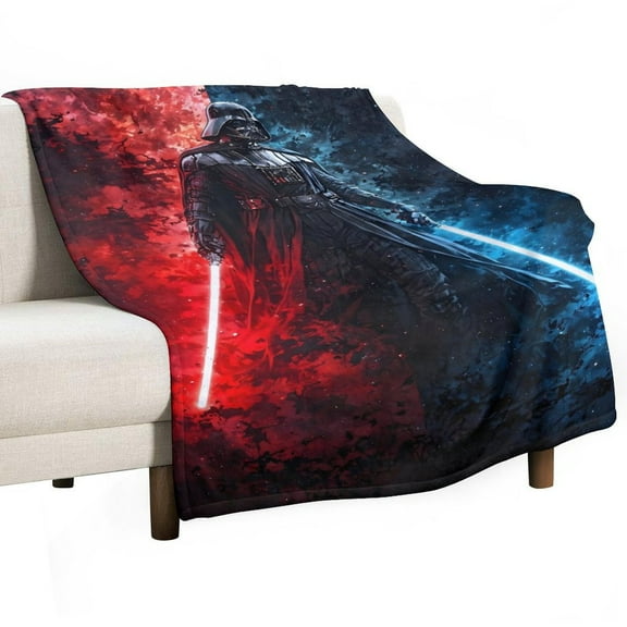 Darth Vader Throw Blanket Cozy Warm Flannel Blanket for Living Room Bedroom Bed Sofa Camping Travel, All Seasons Fleece Blankets Gifts for Kids Girls Boys Adults 30"x40"