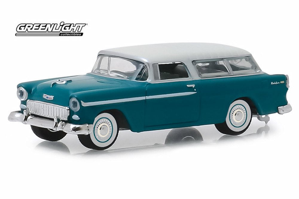 Chevrolet Nomad 1955 in turquoise/Ivory Estate série 3 Greenlight 1:64 Neuf dans sa boîte NEUF 