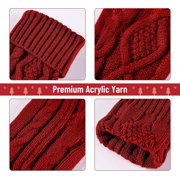 COWIN 6 Pack Knit Christmas Stockings, 18 Cable Knitted Stocking Decorations Xmas Rustic Farmhouse for Family Holiday Season, Burgundy, Ivory White, Green