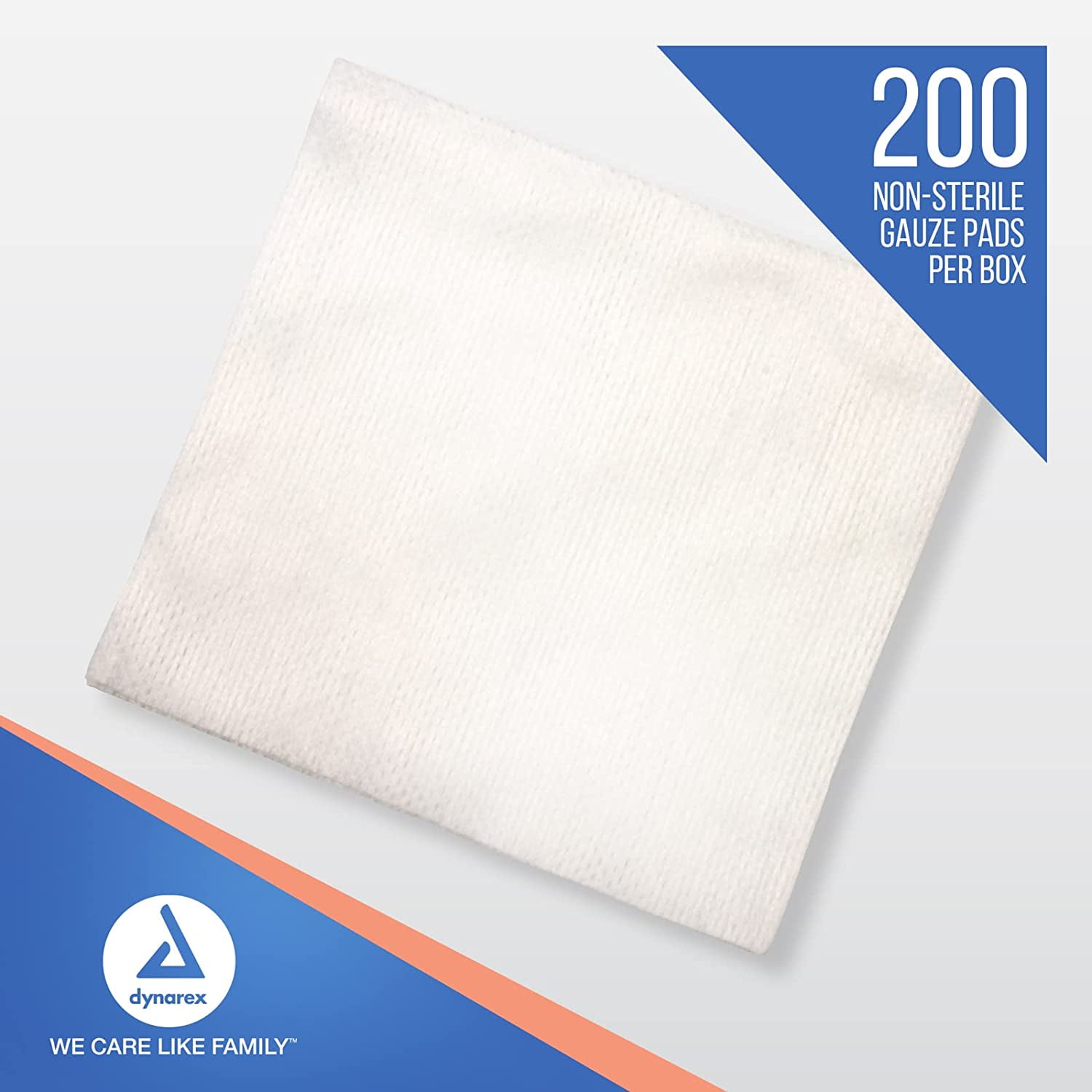 Dynarex 4-Ply Non-Woven Gauze Sponges, 4" x 4", Non-Sterile, Moderate Absorbency, 200 Count, 6-Pack