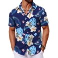 thumbnail image 1 of Camisa COOFANDY de manga corta con botones hawaiana para hombre, 1 of 7