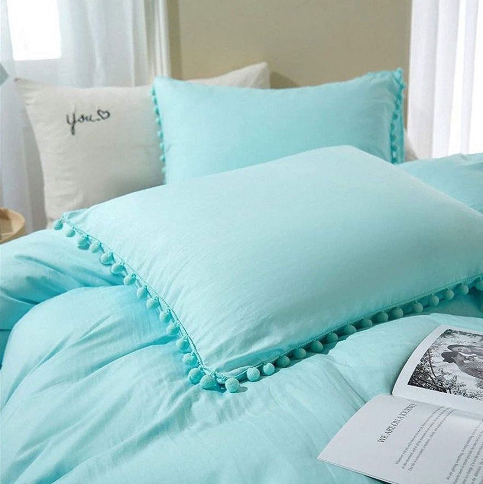Pavish Export Cotton Duvet Cover Set For Bedroom Boho Pom pom Bedding Duvet Cover With 2 Pillow Case Bohemian Twin Bedding Set