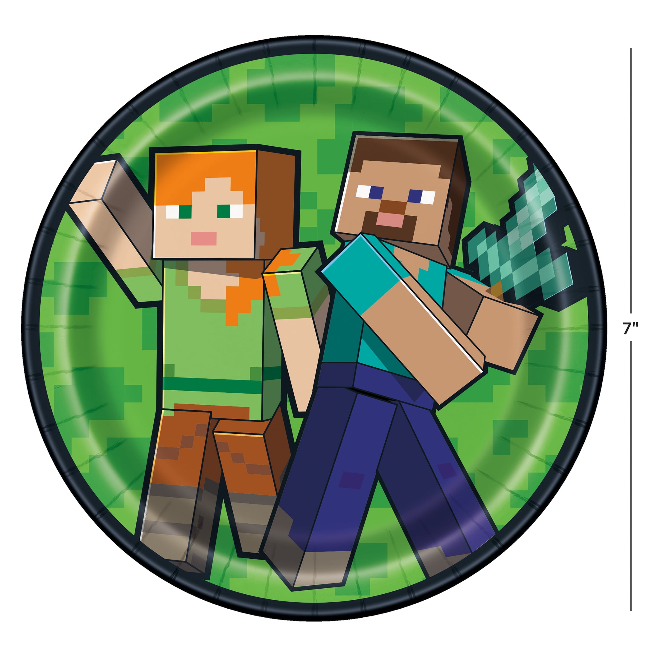 Minecraft 8 Count 6.75IN Multicolor Dessert Paper Plates
