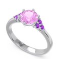 thumbnail image 2 of 2.15 T.C.W Unique Round Cut Pink Sapphire & Amethyst Gemstone Engagement Ring for Ladies Solid 18K White Gold Size 9 by Diamond-Capitals, 2 of 7