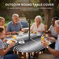 thumbnail image 3 of Round Outdoor Tablecloth with Umbrella Hole and Zipper, Black Striped Tablecloth with Elastic Waterproof, Black Ombre Farmhouse Stripes Patio Table Covers for 55" - 60" Picnic Pool Tables, 3 of 9