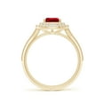 thumbnail image 2 of ANGARA Lab Grown 1.15 Ct Vintage Inspired Pear Ruby Double Halo Engagement Ring for Women in 14K Yellow Gold (Size-8x6mm) | July Birthstone, Anniversary, Jewelry Gift for Women | Lab-Grown Ruby Ring, 2 of 7