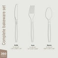 thumbnail image 2 of Bakken Disposable Cutlery Set 360 Pieces of Forks, Knives & Spoons, Heavy Duty Plastic Silverware, Heat-Resistant, Reusable Utensils for Parties and Everyday Use, Clear, 2 of 6