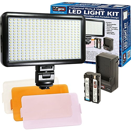 VidPro LED-300 Kit de Lumière LED Équilibré à la Lumière du Jour