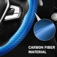 thumbnail image 2 of 3-Piece Non-Slip Carbon Fiber Steering Wheel Cover, Universal 15-Inch Snap-On Grip, Matte Black Car Interior Accessories, 2 of 14