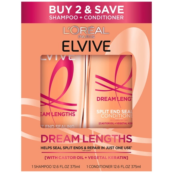 L’Oréal Paris Dream Lengths Restoring Hair Shampoo For Damaged Hair And Split End Repair, 1 Kit