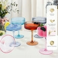 thumbnail image 3 of FOUNDLDF 6Pcs Corrugated Vintage Champagne Glasses, Mixed Colour Cocktail Glasses, Classic Martini Glasses, Home Party Glasses, Suitable for Champagne and Cocktails, 3 of 12