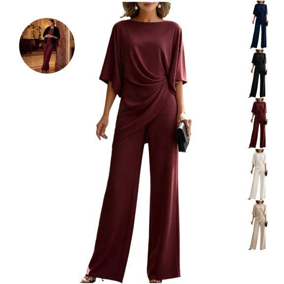 Clossjun Womens 2 Piece Lounge Sets Fashion Lightweight Tops & Wide-Leg Pants Sets Daily Wear Casual Outfit Sets S