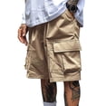 thumbnail image 2 of Yaoyar Men's Summer Drawstring Cargo Short Lightweight Big Flap Pocket Loose Hiking Shorts, 2 of 5