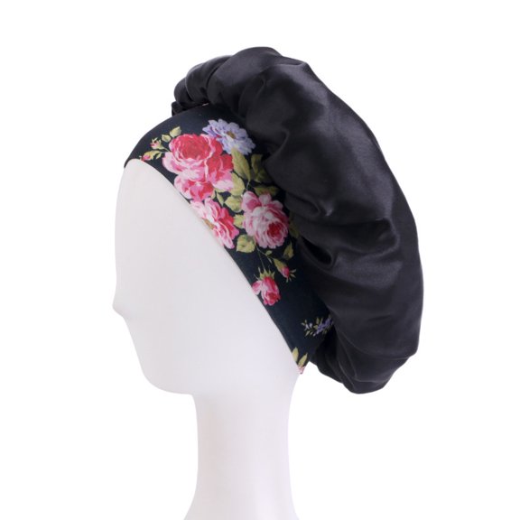 Satin Night Sleep Cap Hair Bonnet Hat Silk Head Cover Elastic Band Bath Spa Bonnet Fashion Women