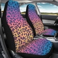 thumbnail image 4 of XYZCANDO 2 Pack Car Seat Covers for car Front Seats Car Front Seat Covers Decorative Removable, Van Auto Sedan Car Accessories, Neon Leopard Print, 4 of 10