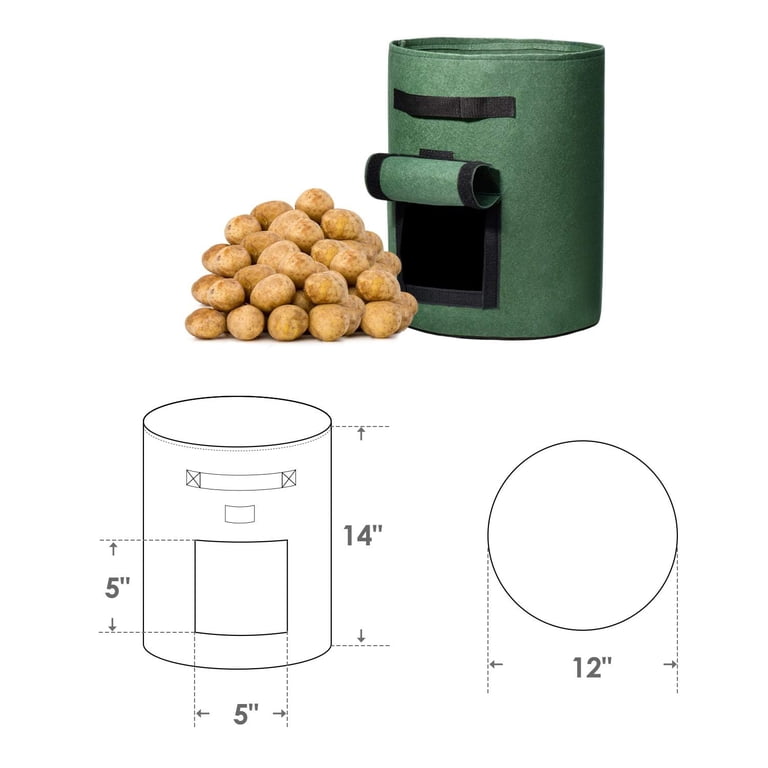 HOUSE DAY 5-Pack 7 Gallon Grow Bags, Green photo 4