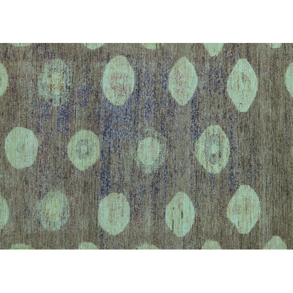 Ahgly Company Indoor Rectangle Abstract Light Blue Modern Area Rugs, 3' x 5'