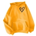 thumbnail image 2 of Busydd Hoodies for Women Casual Loose Fleece Long Sleeve Tops for Women Fashion Love Heart Print Pullover Tops Comfortable Womens Hoodie with Pocket, 2 of 4